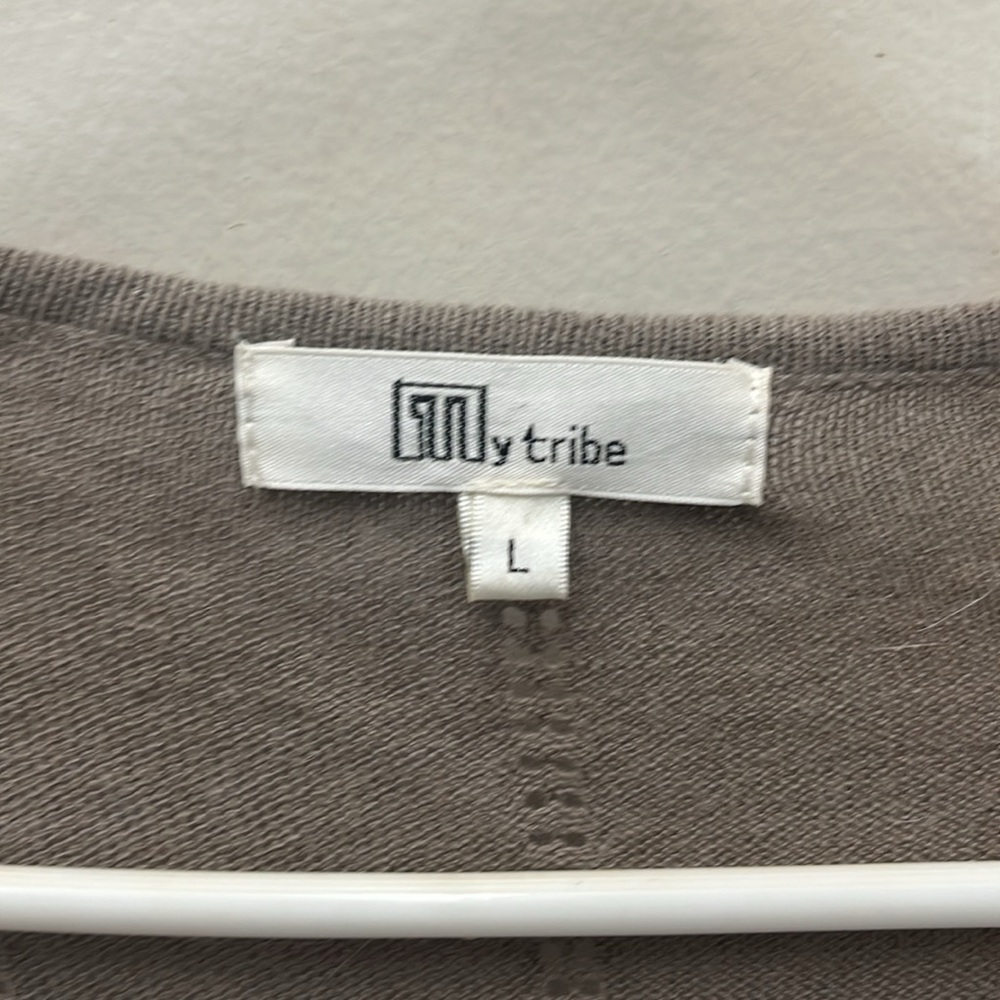 My Tribe Long Open Front With Pockets Ombré Cardigan Size Large - Picture 7 of 15